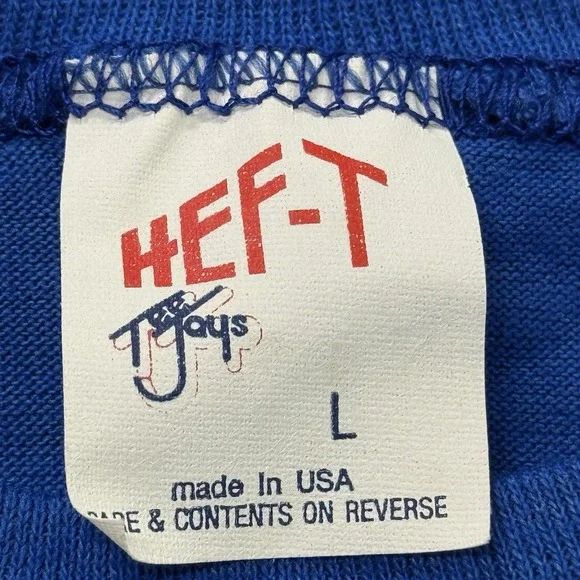 Vintage 1984 Meadowcraft Safety Award‎ T-Shirt Blue L HEF-T Single Stitch USA